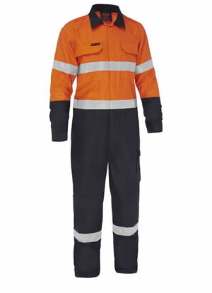 BC8477T Apex 185/240 Taped Hi Vis FR Ripstop Vented Coverall